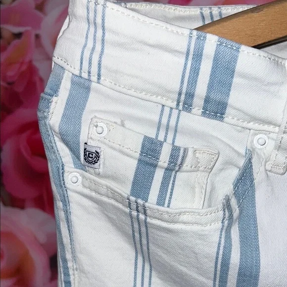 Chaps White and Blue Flare Wide Leg Jeans - Picture 5 of 7